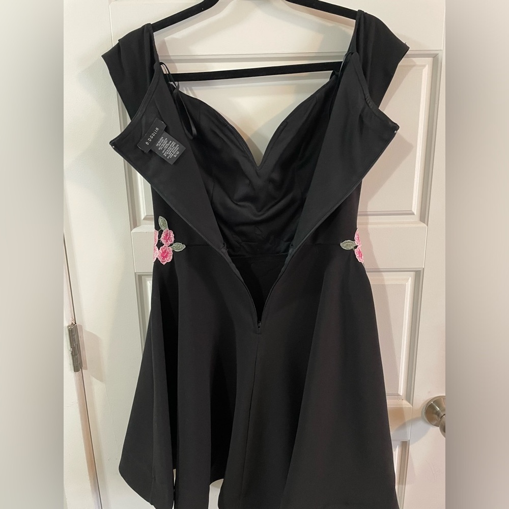 B DARLIN BlackDress Clasic Junior A-Line Off Shoulder Sweetheart Neckline Sz9/10 - Picture 8 of 13